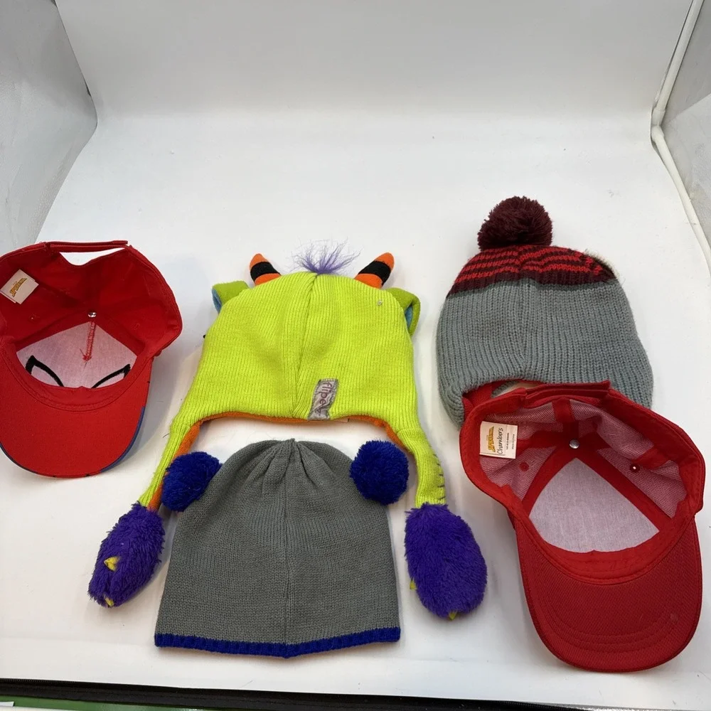 CAP HAT COSTUME‎ BEANIES CHILD BOYS Girls Winter Pom Pom one size LOT (5)